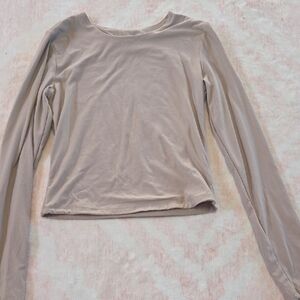 Pink Rose Long Sleeve Cream Top